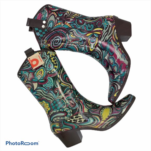 Rain Bops By Beehive Shoes - Rain Bops Beehive Groovy Cowgirl Western Boots 9